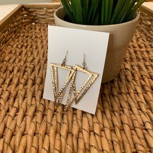 Gold Triangle Dangling Earrings